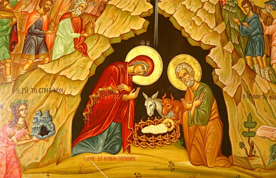 Рождество Христово. Фрагмент иконы